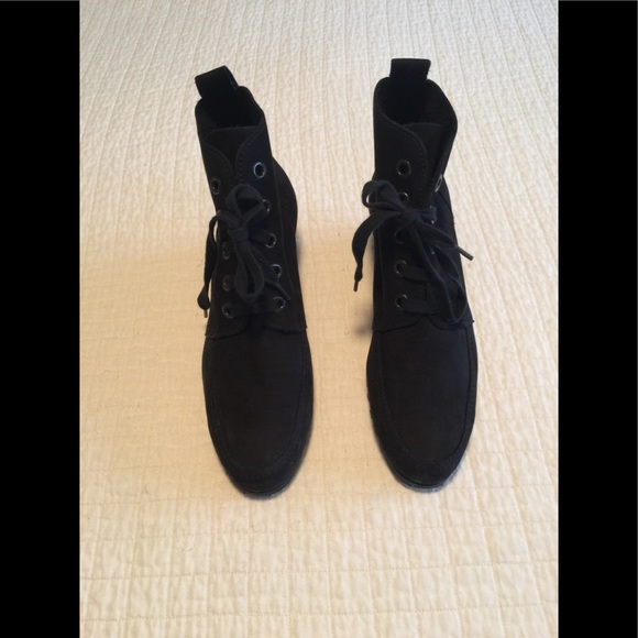 Arche Shoes - Arche black nubuck lace up bootie.